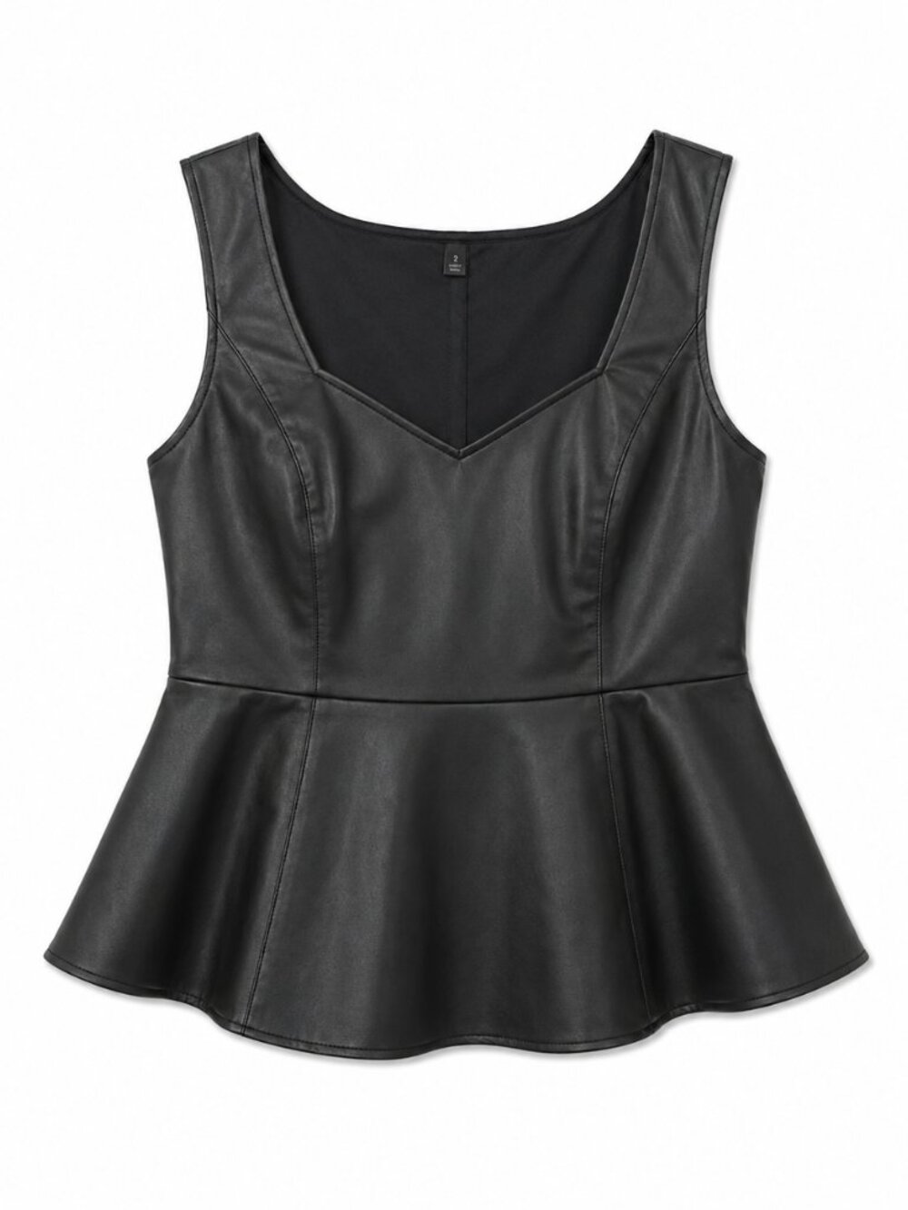 Torrid Black Faux Leather Peplum Top, Size 2XL, NWT, Edgy Chic Statement Top